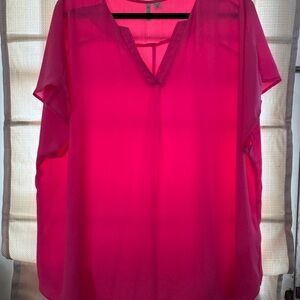 Cato Fuchsia V-Neck Blouse